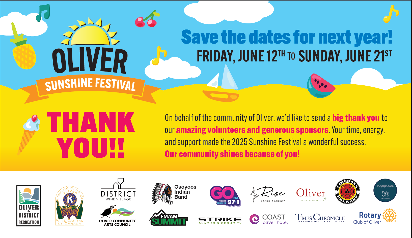 Our thank you graphic from newspaper and digital media