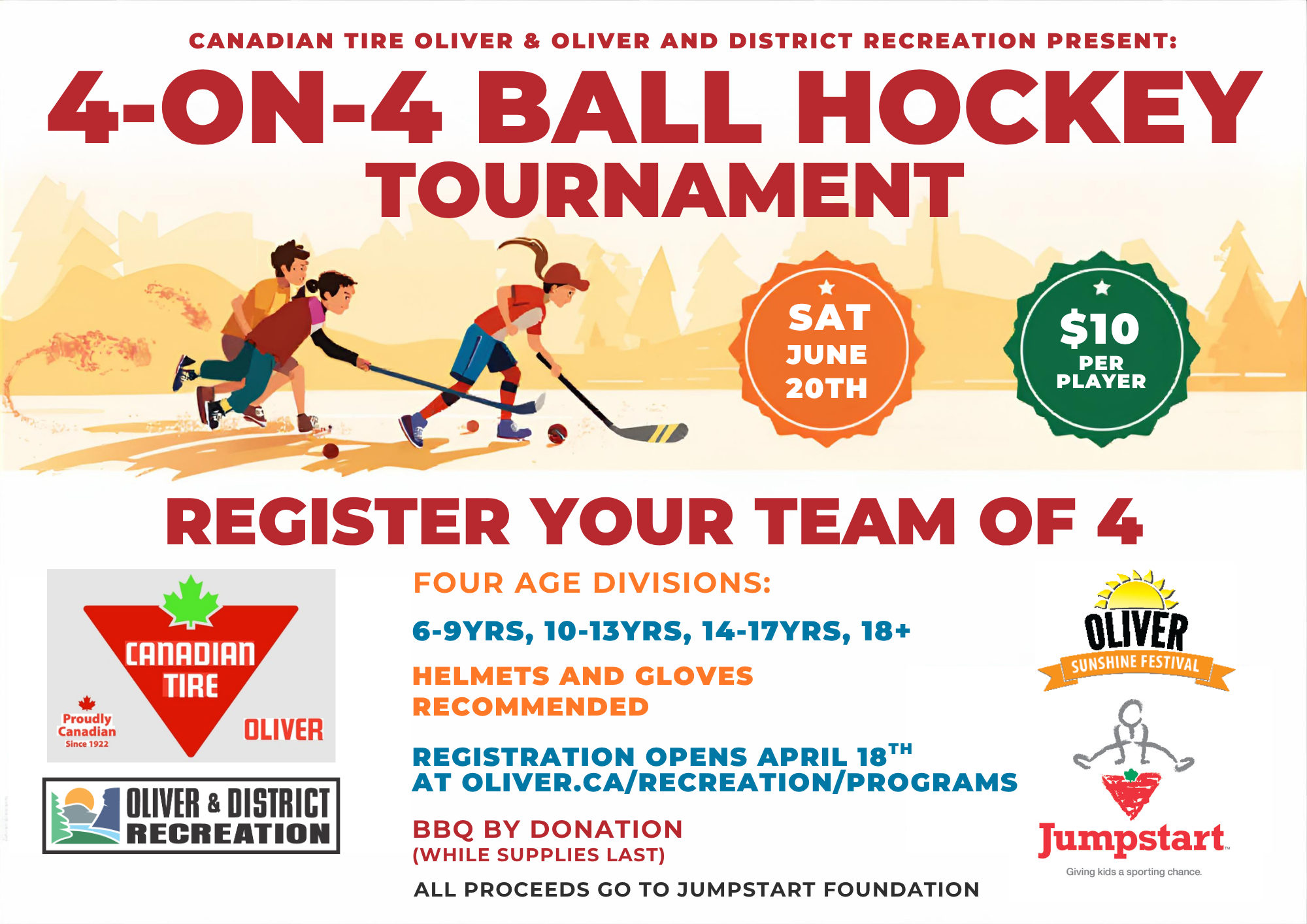 copy of our 4 on 4 ball hockey poster
